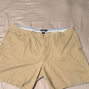 Chaps Men's Khaki Flat Front Shorts Big and Tall